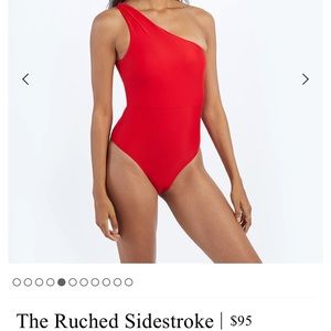 Summersalt the Ruched Sidestroke In Lava color. Size 2